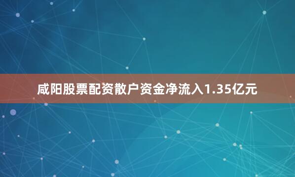 咸阳股票配资散户资金净流入1.35亿元