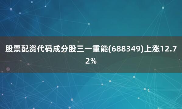 股票配资代码成分股三一重能(688349)上涨12.72%
